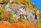 香落渓　ライオン岩　紅葉