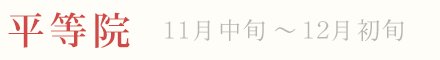 京都紅葉ライトアップ2019 平等院 11月中旬〜12月初旬