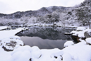 京都 天龍寺 雪景色