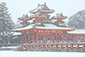 京都　平安神宮　雪景色