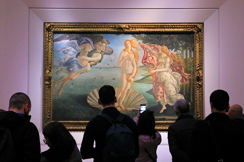 イタリア　フィレンツェ　ウフィツィ美術館　ビーナスの誕生