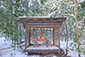 京都　嵐山　野宮神社の雪景色