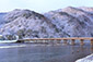 嵐山渡月橋　雪　高画質画像