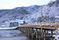 渡月橋　雪景色　画像