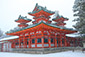 京都　平安神宮　雪景色　高画質　画像