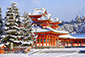 平安神宮　雪　絶景