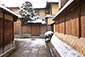 京都　石塀小路　雪　高画質画像