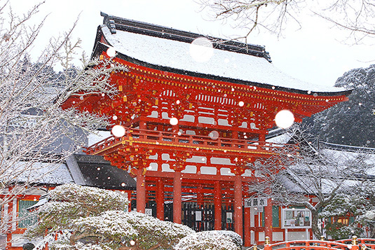 上賀茂神社　雪　画像
