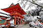 上賀茂神社　雪景色　楼門