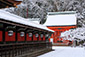 京都　北野天満宮　雪化粧