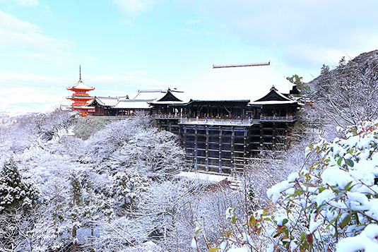 清水寺　雪　画像