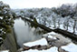 二条城の冬写真　内堀　雪景色