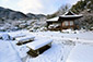 京都　嵐山　大河内山荘　雪景色