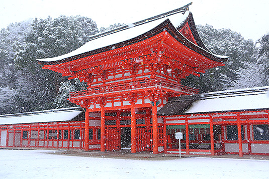 下鴨神社　雪景色
