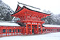 京都　下鴨神社　雪景色
