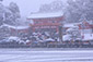 八坂神社　雪景色　高画質写真